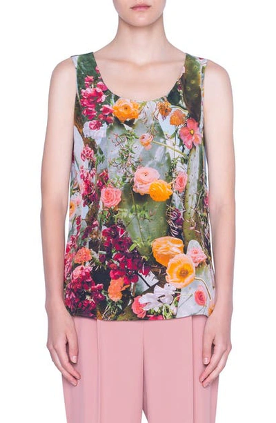 Shop Akris Punto Cactus Blossom Print Tunic Top