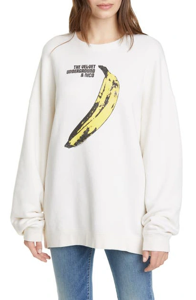 Shop R13 Velvet Underground Banana Graphic Sweatshirt In Ecru