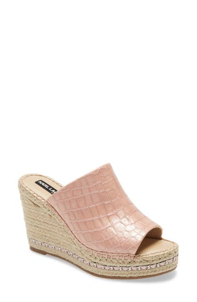 Shop Karl Lagerfeld Carina Wedge Sandal In Blush Leather