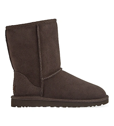 Shop Ugg Classic Short Sheepskin Boots In Dark Brown