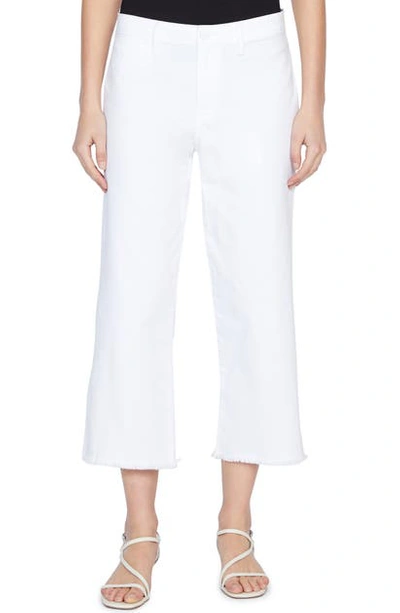 Shop Sanctuary Wide Leg Raw Hem Crop Pants In White Jasmine