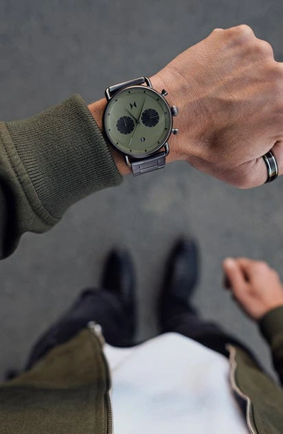 Shop Mvmt Blacktop Bracelet Watch, 47mm In Gunmetal/ Green/ Gunmetal
