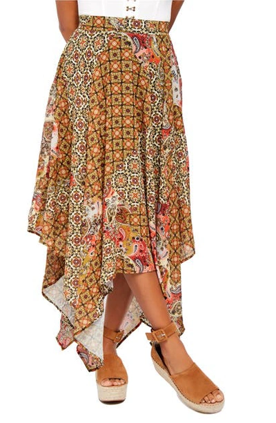 Shop Free People Stay Awhile Handkerchief Hem Maxi Skirt In Multi