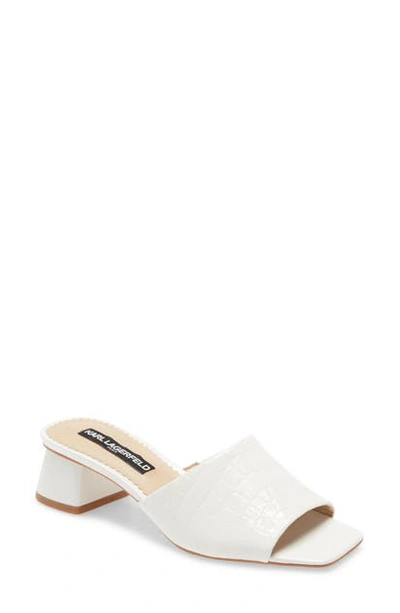 Shop Karl Lagerfeld Macaria Slide Sandal In White Leather