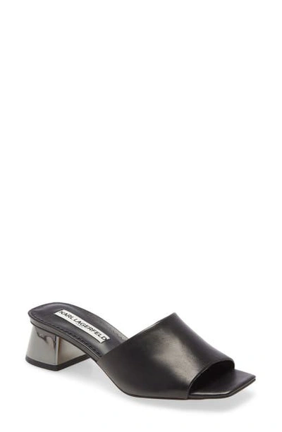 Shop Karl Lagerfeld Macaria Slide Sandal In Black Leather
