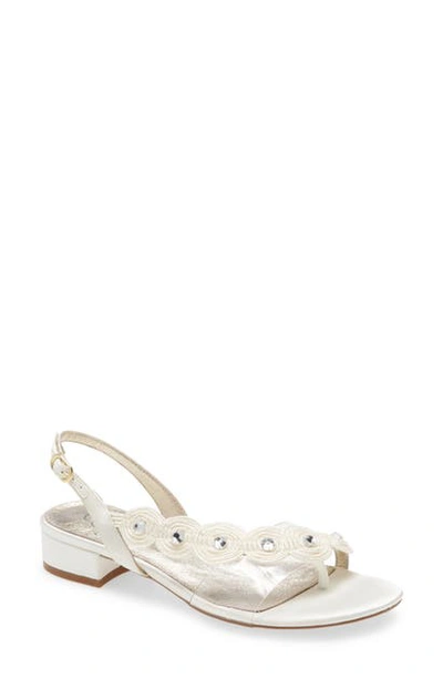 Shop Adrianna Papell Delilah Sandal In Ivory Fabric