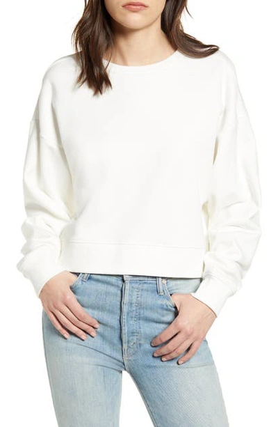 Shop Ninety Percent Organic Cotton Crop Sweatshirt In White