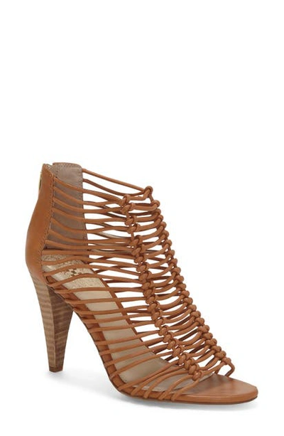 Shop Vince Camuto Alsandra Strappy Cage Sandal In Brick Leather