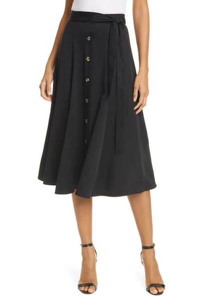 Shop Whistles Marissa Button Front Midi Skirt In Black