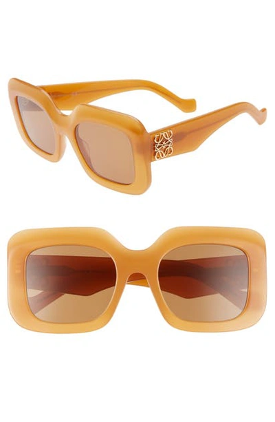 Shop Loewe 53mm Square Sunglasses In Orange