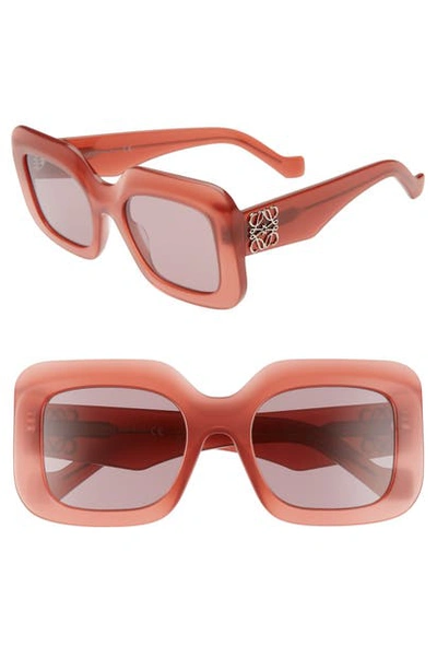 Shop Loewe 53mm Square Sunglasses In Red
