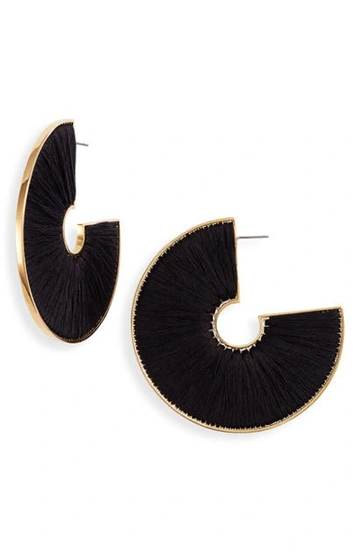 Shop Mignonne Gavigan Fiona Mega Hoop Earrings In Black/ Gold
