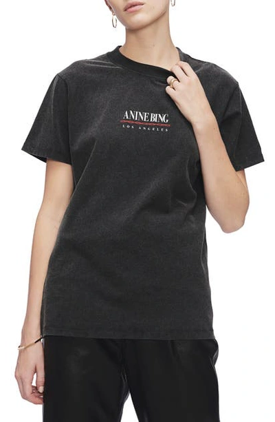 Shop Anine Bing Lili Graphic Tee In Washed Black