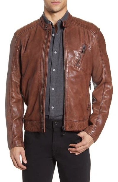 Shop Belstaff V Racer Leather Jacket In Light Brown