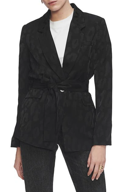 Shop Anine Bing Tate Jacquard Blazer In Black Leo