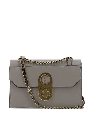 Shop Christian Louboutin Elisa Small Shoulder Bag In Grey