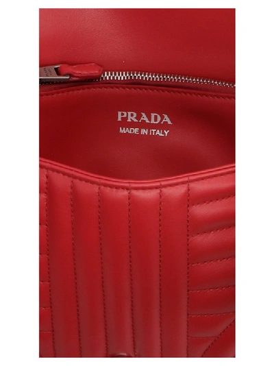 Shop Prada Diagramme Medium Shoulder Bag In Red