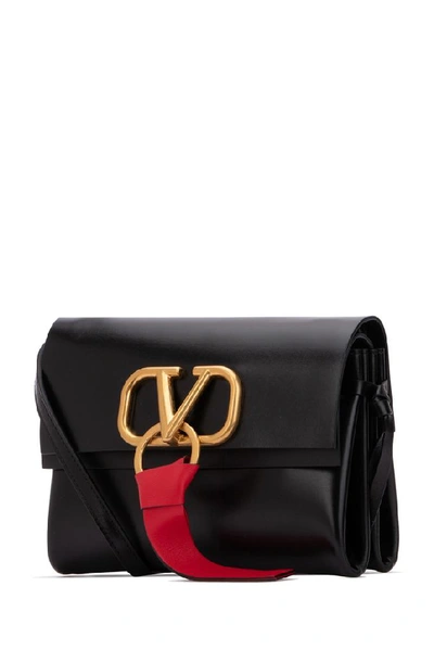 Shop Valentino V Logo Shoulder Bag In Black