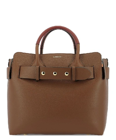Shop Burberry Triple Stud Small Shoulder Bag In Brown