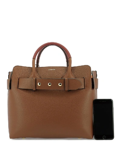 Shop Burberry Triple Stud Small Shoulder Bag In Brown