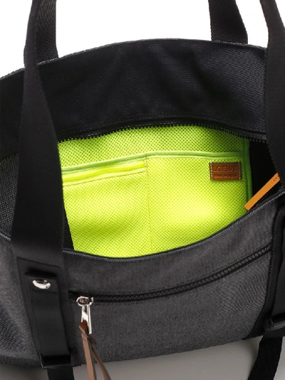 Shop Loewe Zipped Logo Detail Tote Bag In Grey