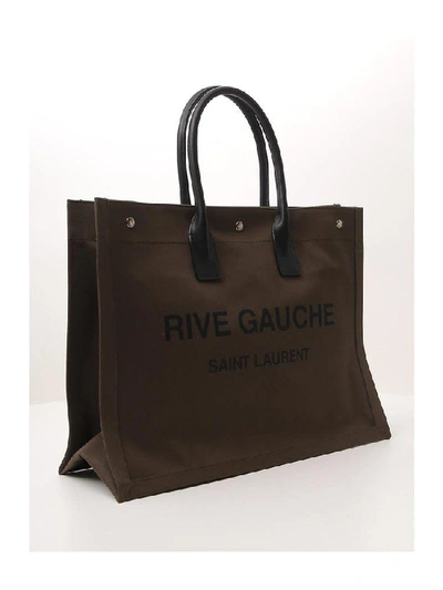 Shop Saint Laurent Rive Gauche Tote Bag In Green