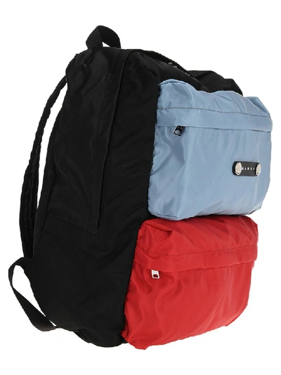 Shop Marni Colour Block Logo Backpack In Multi