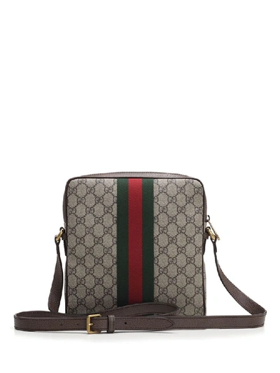 Shop Gucci Gg Ophidia Small Messenger Bag In Beige