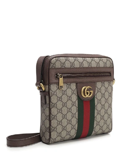 Shop Gucci Gg Ophidia Small Messenger Bag In Beige