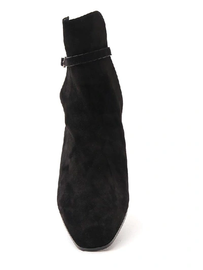 Shop Saint Laurent Clementi Buckle Detailed Boots In Black