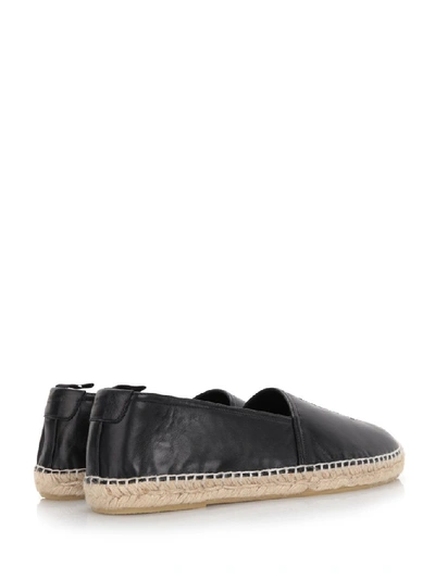 Shop Saint Laurent Monogram Embroidered Espadrilles In Black