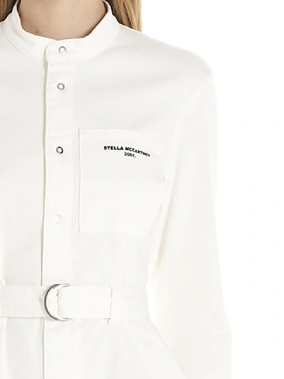 Shop Stella Mccartney Logo Belted Playsuit In White