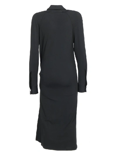 Shop Bottega Veneta Draped Dress In Black