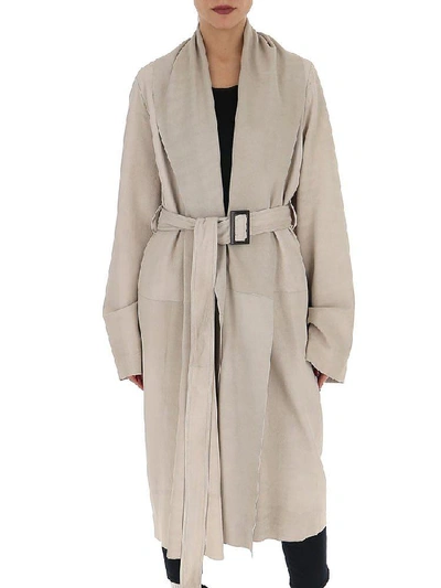 Shop Rick Owens Tecuatl Mountain Coat In White