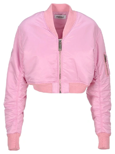 Ambush Cropped Bomber Jacket In Pink | ModeSens