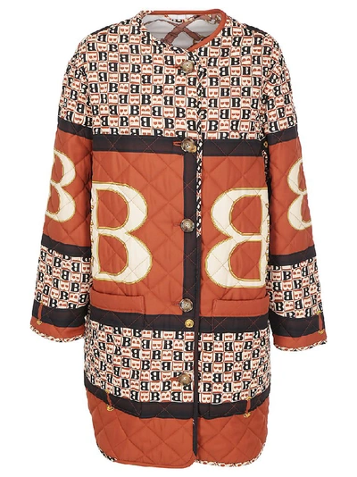Shop Burberry Quilted Coat In Multi