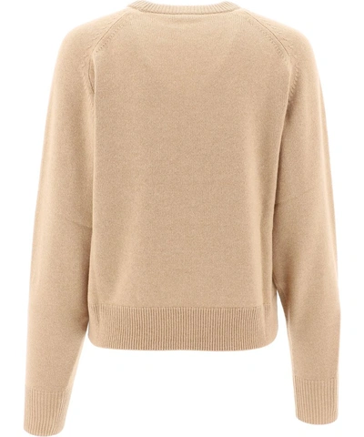 Shop Chloé Monorgam Embroidered Sweater In Beige