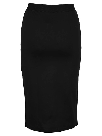 Shop Kenzo Logo Midi Skirt In Black