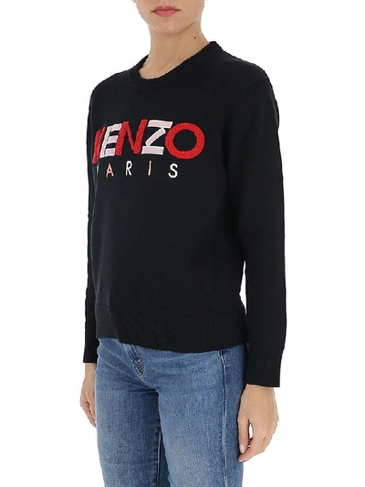 Shop Kenzo Embroidered Logo Sweater In Black