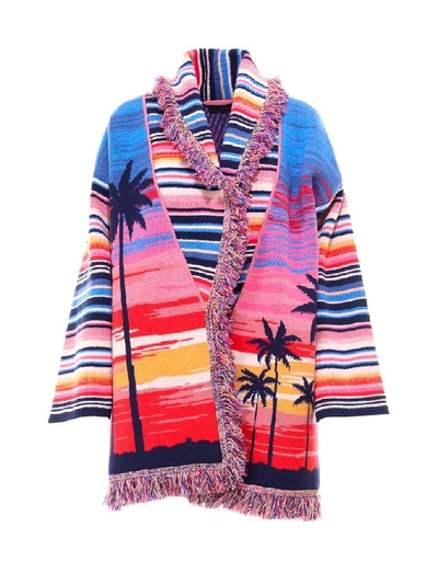 Shop Alanui Malibu Sunset Wrap Cardigan In Multi