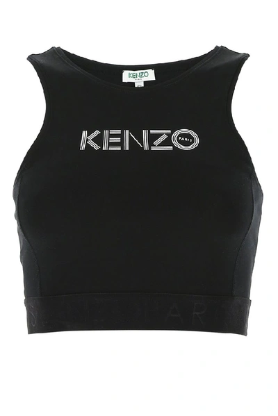 Shop Kenzo Logo Cropped Top In Black