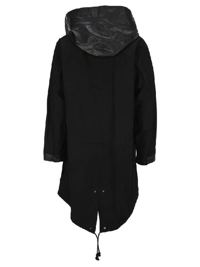 Shop Ambush Logo Hooded Coat In Black