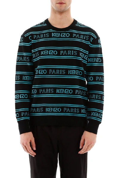Shop Kenzo Logo Knitted Pullover In Multi