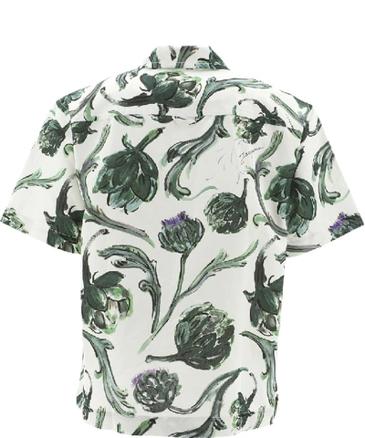 Shop Jacquemus Floral Printed Short Sleeved Shirt In White