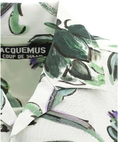 Shop Jacquemus Floral Printed Short Sleeved Shirt In White