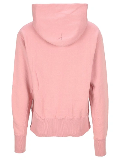 Shop Ambush Check Logo Print Hoodie In Pink