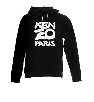 Shop Kenzo Logo Hoodie In Black