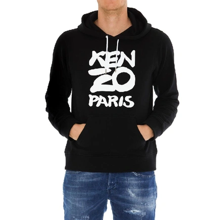 Shop Kenzo Logo Hoodie In Black