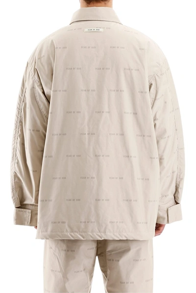 Shop Fear Of God Logo Field Jacket In Beige