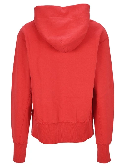 Shop Ambush Check Logo Print Hoodie In Red